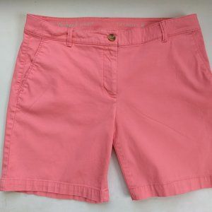 TALBOTS 7" Twill WEEKEND SHORT, size 8, coral